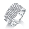 Wholesale Women's S925 Silver Moissanite Geometric Fashion Ring With Diamond Setting