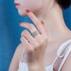 Wholesale Women's S925 Silver Moissanite Geometric Fashion Ring With Diamond Setting