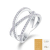 Wholesale Women's S925 Silver Moissanite Geometric Ring Set With Diamonds Fashion Style
