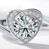 Wholesale Women's S925 Silver Moissanite Heart Shaped Inlay Ring Fashion Classic Arm Twisting Love Wedding Style