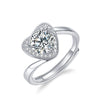 Wholesale Women's S925 Silver Moissanite Heart Shaped Inlay Ring Fashion Classic Arm Twisting Love Wedding Style
