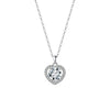 Wholesale Women's S925 Silver Moissanite Heartshaped Pendant Geometric Collarbone Necklace With Oshaped Chain Electroplated