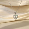 Wholesale Women's S925 Silver Moissanite Heartshaped Pendant Geometric Collarbone Necklace With Oshaped Chain Electroplated