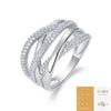 Wholesale Women's S925 Silver Moissanite Inlaid Geometric Ring