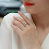 Wholesale Women's S925 Silver Moissanite Inlaid Geometric Ring