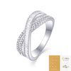 Wholesale Women's S925 Silver Moissanite Inlaid Geometric Ushaped Ring