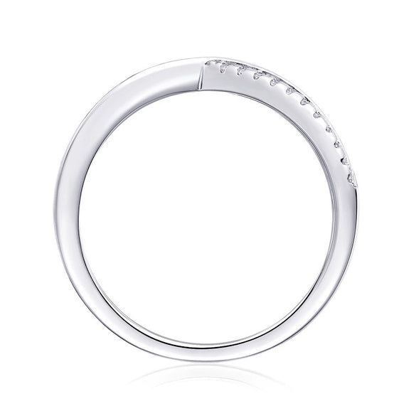 Wholesale Women's S925 Silver Moissanite Inlaid Geometric Ushaped Ring