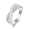 Wholesale Women's S925 Silver Moissanite Inlaid Geometric Ushaped Ring