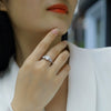 Wholesale Women's S925 Silver Moissanite Luxury Inlaid Geometric Fashion Ring
