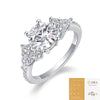 Wholesale Women's S925 Silver Moissanite Luxury Inlaid Geometric Fashion Ring