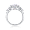 Wholesale Women's S925 Silver Moissanite Luxury Inlaid Geometric Fashion Ring