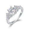 Wholesale Women's S925 Silver Moissanite Luxury Inlaid Geometric Fashion Ring