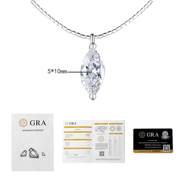 Wholesale Women's S925 Silver Moissanite Pendant Clavicle Chain With Detachable Geometric Pattern And Diamond Set Design