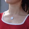 Wholesale Women's S925 Silver Natural White Shell Life Tree Pendant Necklace With Leaf Pattern And Cross Chain Electroplated