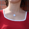 Wholesale Women's S925 Silver Natural White Shell Life Tree Pendant Necklace With Leaf Pattern And Cross Chain Electroplated