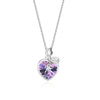 Wholesale Women's S925 Silver Necklace With Austrian Element Crystal Heartshaped Pendant And Ochain Simple Style