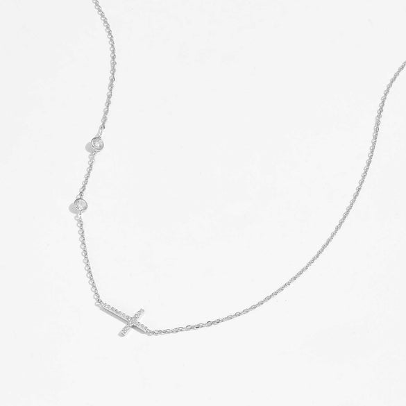 Wholesale Women's S925 Silver Necklace With 18K Gold Cross Simple Elegant Design Geometric Styling Platinum And 18K Gold Electroplated
