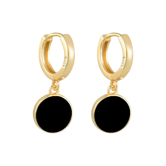 Wholesale Women's S925 Silver Needle And Copper Round Geometric Enamel Epoxy Dripping Oil Retro Palace Style Earrings