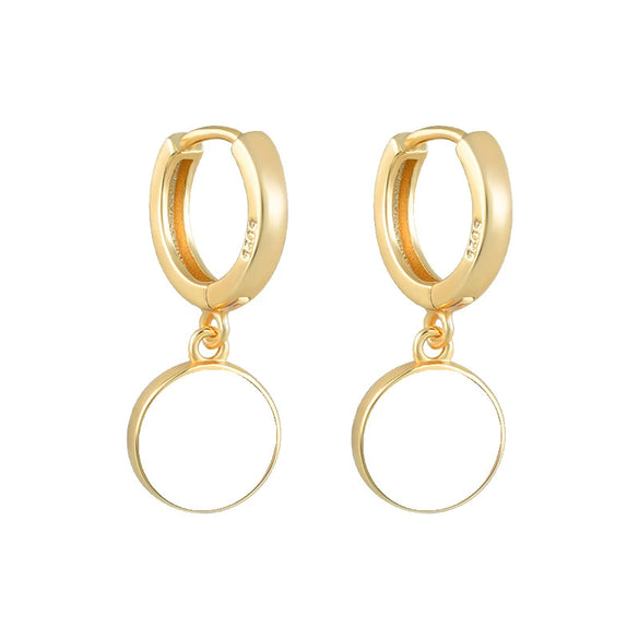 Wholesale Women's S925 Silver Needle And Copper Round Geometric Enamel Epoxy Dripping Oil Retro Palace Style Earrings
