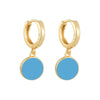 Wholesale Women's S925 Silver Needle And Copper Round Geometric Enamel Epoxy Dripping Oil Retro Palace Style Earrings