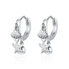 Wholesale Women's S925 Silver Needle And Copper Starfish Shell Geometric Ushaped Electroplated Earrings