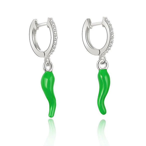 Wholesale Women's S925 Silver Needle Chili Geometric Earrings With Electroplating