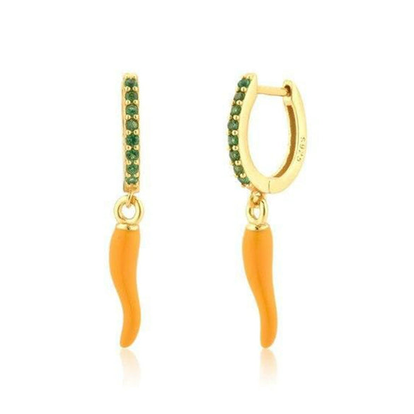 Wholesale Women's S925 Silver Needle Chili Geometric Earrings With Electroplating