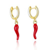 Wholesale Women's S925 Silver Needle Chili Geometric Earrings With Electroplating