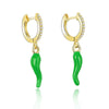 Wholesale Women's S925 Silver Needle Chili Geometric Earrings With Electroplating