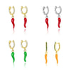 Wholesale Women's S925 Silver Needle Chili Geometric Earrings With Electroplating