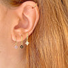 Wholesale Women's S925 Silver Needle Copper Earrings With Geometric Zirconiaembedded Colorful Flower Design