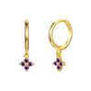 Wholesale Women's S925 Silver Needle Copper Earrings With Geometric Zirconiaembedded Colorful Flower Design