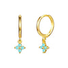 Wholesale Women's S925 Silver Needle Copper Earrings With Geometric Zirconiaembedded Colorful Flower Design