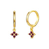 Wholesale Women's S925 Silver Needle Copper Earrings With Geometric Zirconiaembedded Colorful Flower Design