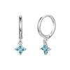 Wholesale Women's S925 Silver Needle Copper Earrings With Geometric Zirconiaembedded Colorful Flower Design