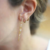 Wholesale Women's S925 Silver Needle Copper Earrings With Hot Diamond Long Tassel Chain Geometric U Shape Star Pattern Electroplated