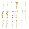Wholesale Women's S925 Silver Needle Copper Earrings With Hot Diamond Long Tassel Chain Geometric U Shape Star Pattern Electroplated