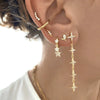 Wholesale Women's S925 Silver Needle Copper Earrings With Hot Diamond Long Tassel Chain Geometric U Shape Star Pattern Electroplated