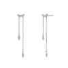 Wholesale Women's S925 Silver Needle Copper Earrings With Hot Diamond Long Tassel Chain Geometric U Shape Star Pattern Electroplated