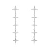 Wholesale Women's S925 Silver Needle Copper Earrings With Hot Diamond Long Tassel Chain Geometric U Shape Star Pattern Electroplated