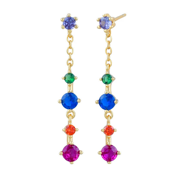 Wholesale Women's S925 Silver Needle Copper Earrings With Hot Diamond Long Tassel Chain Geometric U Shape Star Pattern Electroplated