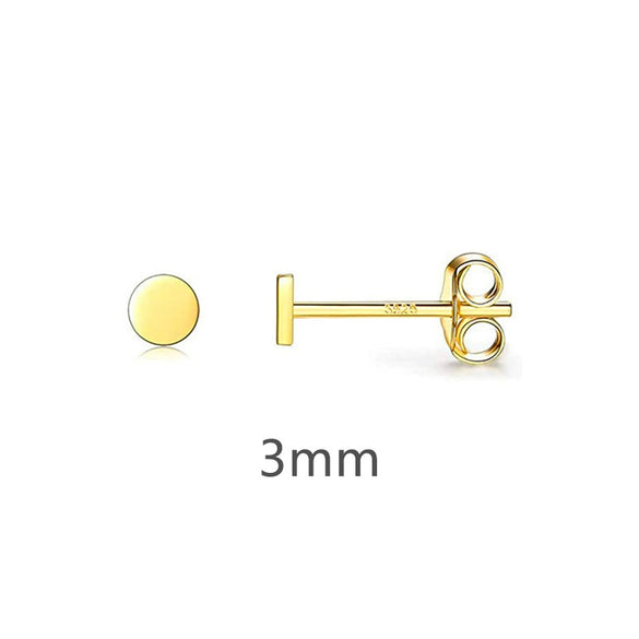 Wholesale Women's S925 Silver Needle Copper Geometric Style Electroplated Round Earrings