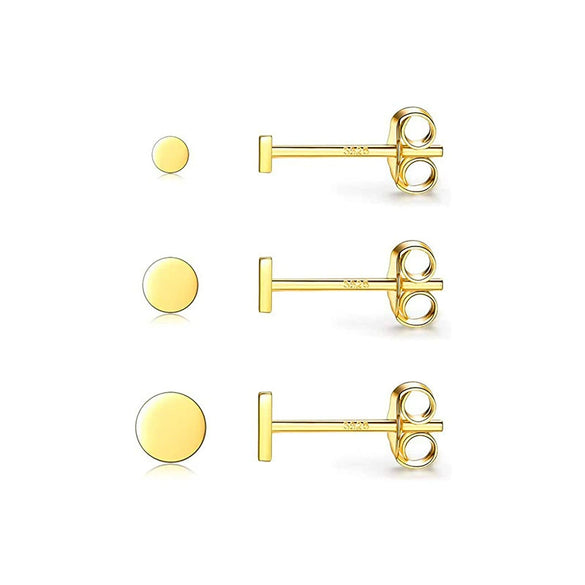 Wholesale Women's S925 Silver Needle Copper Geometric Style Electroplated Round Earrings