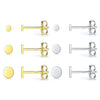 Wholesale Women's S925 Silver Needle Copper Geometric Style Electroplated Round Earrings