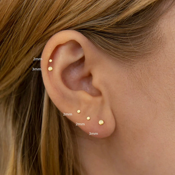Wholesale Women's S925 Silver Needle Copper Geometric Style Electroplated Round Earrings