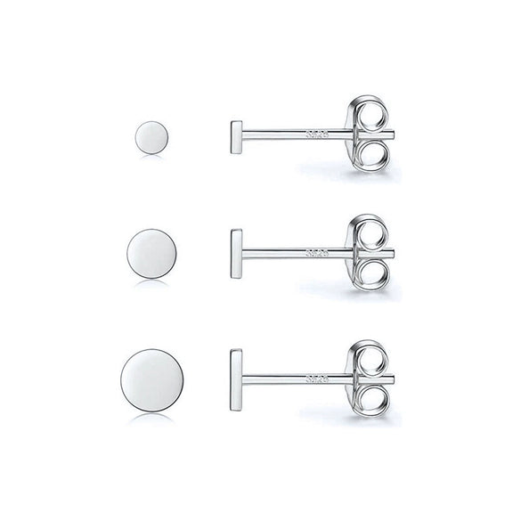 Wholesale Women's S925 Silver Needle Copper Geometric Style Electroplated Round Earrings