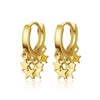 Wholesale Women's S925 Silver Needle Copper Star Geometric Constellation Electroplated Earrings
