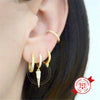 Wholesale Women's S925 Silver Needle Geometric Cone Micropaved Zircon Earrings