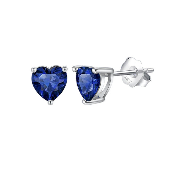 Wholesale Women's S925 Silver Needle Heartshaped Zircon Stud Earrings With Colorful Diamond And Geometric Design
