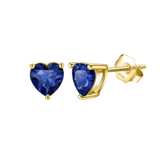 Wholesale Women's S925 Silver Needle Heartshaped Zircon Stud Earrings With Colorful Diamond And Geometric Design